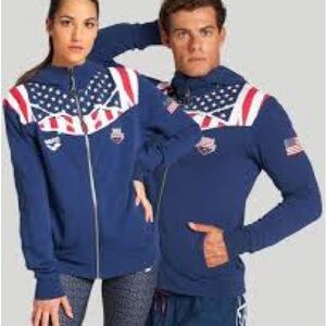 ARENA UNISEX USA SWIM TEAM OG HOODED F/Z JACKET Size XL